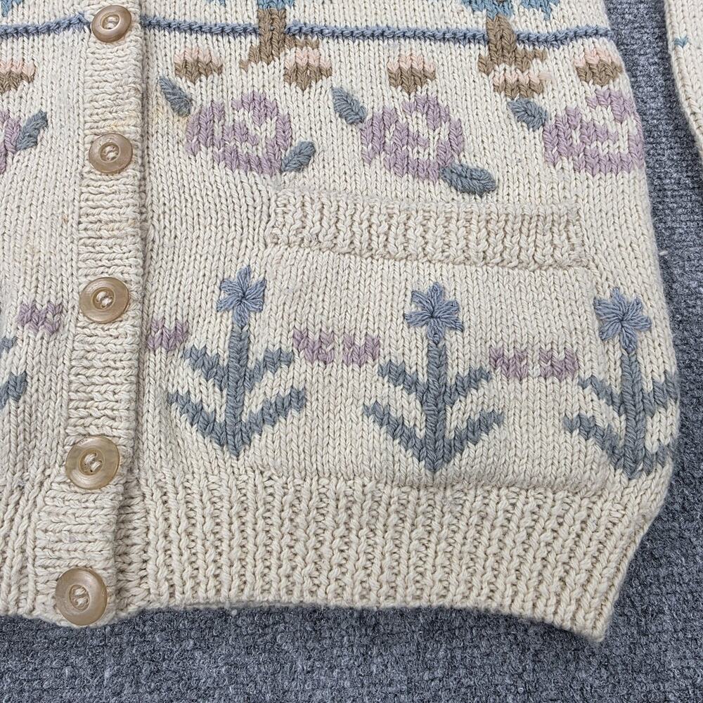 Allen Solly Cardigan Womens Medium Cottagecore Knit Scenic Grapes Floral Grandma - Picture 12 of 16